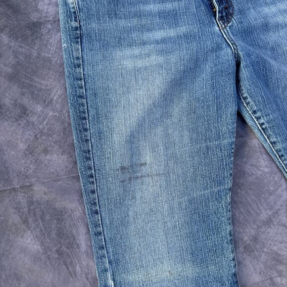 Women's Levi's 515 Bootcut Light Wash Distressed Western Blue Jeans Sz 34 x 28 - Picture 4 of 10